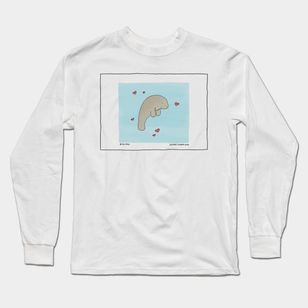 Manatee Monday Long Sleeve T-Shirt by Liz Climo